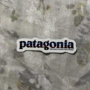 Patagonia The Great Pacific Iron Works Blue White Small Decal Sticker